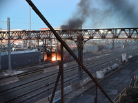 A transformer explosion occurs at a Con Edison substation in the Parkchester section of Bronx, New York, United States, on November 12, 2024...