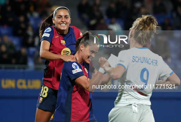 Ewa Pajor celebrates a goal during the match between FC Barcelona Women and SKN St. Poelten Women, corresponding to week 3 of Group D of the...