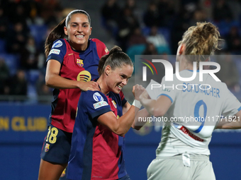 Ewa Pajor celebrates a goal during the match between FC Barcelona Women and SKN St. Poelten Women, corresponding to week 3 of Group D of the...