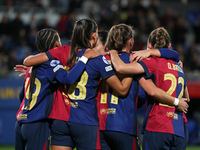 Ewa Pajor celebrates a goal during the match between FC Barcelona Women and SKN St. Poelten Women, corresponding to week 3 of Group D of the...