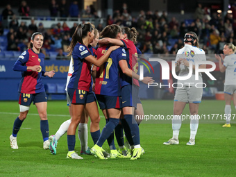 Ewa Pajor celebrates a goal during the match between FC Barcelona Women and SKN St. Poelten Women, corresponding to week 3 of Group D of the...