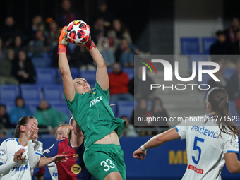 Carina Schluter plays during the match between FC Barcelona Women and SKN St. Poelten Women, corresponding to week 3 of Group D of the Women...