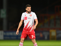 Nick Freeman (7 Stevenage) looks on during the EFL Trophy match between Stevenage and Gillingham at the Lamex Stadium in Stevenage, England,...