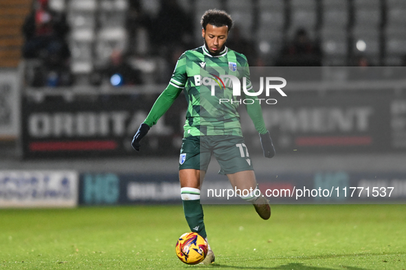 Jayden Clarke (17 Gillingham) goes forward during the EFL Trophy match between Stevenage and Gillingham at the Lamex Stadium in Stevenage, E...