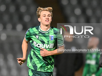 Stan Sargent (43 Gillingham) plays during the EFL Trophy match between Stevenage and Gillingham at the Lamex Stadium in Stevenage, England,...