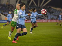 Aoba Fujino #20 of Manchester City W.F.C. plays during the UEFA Champions League Group D match between Manchester City and Hammarby at the J...