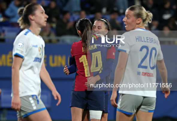 Aitana Bonmati celebrates a goal during the match between FC Barcelona Women and SKN St. Poelten Women, corresponding to week 3 of Group D o...