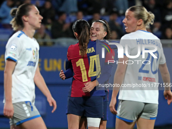 Aitana Bonmati celebrates a goal during the match between FC Barcelona Women and SKN St. Poelten Women, corresponding to week 3 of Group D o...