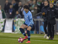 Aoba Fujino #20 of Manchester City W.F.C. participates in the UEFA Champions League Group D match between Manchester City and Hammarby at th...