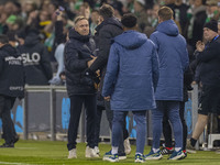 Manchester City W.F.C. manager Gareth Taylor and Hammarby IF manager Martin Sjogren shake hands at full time during the UEFA Champions Leagu...