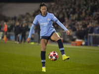 Leila Ouahabi #15 of Manchester City W.F.C. participates in the UEFA Champions League Group D match between Manchester City and Hammarby at...