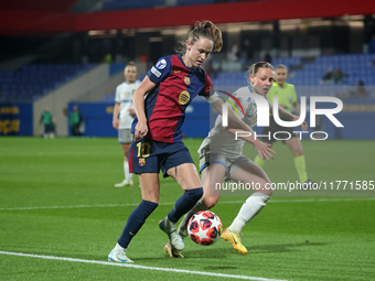 Caroline Graham Hansen and Chiara Anna DAngelo play during the match between FC Barcelona Women and SKN St. Poelten Women, corresponding to...