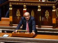 Jean-Paul Mattei, deputy of the Les Democrates group, speaks during the public session of the solemn vote on the first part of the finance b...