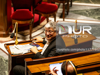 Eric Coquerel, President of the Committee on Finance, the General Economy and Budgetary Control, is seen during the public session of the so...