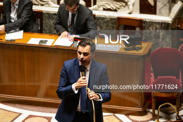 Laurent Saint-Martin, Minister attached to the Prime Minister, responsible for the Budget and Public Accounts, speaks during the public sess...