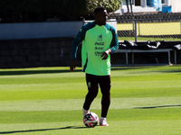 Forward Julian Quinones participates in a training session of the Mexican National Soccer Team before their Concacaf Nations League match ag...