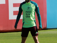 Forward Cesar Huerta participates in a training session of the Mexican National Soccer Team before their Concacaf Nations League match again...