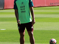 Midfielder Victor Guzman participates in a training session of the Mexican National Soccer Team before their Concacaf Nations League match a...