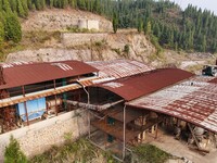 An aerial photo shows an abandoned factory in a mountain in Cengong County, Qiandongnan Miao and Dong Autonomous Prefecture, Southwest China...