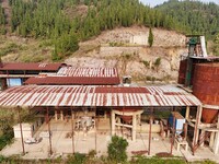 An aerial photo shows an abandoned factory in a mountain in Cengong County, Qiandongnan Miao and Dong Autonomous Prefecture, Southwest China...