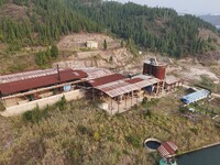 An aerial photo shows an abandoned factory in a mountain in Cengong County, Qiandongnan Miao and Dong Autonomous Prefecture, Southwest China...