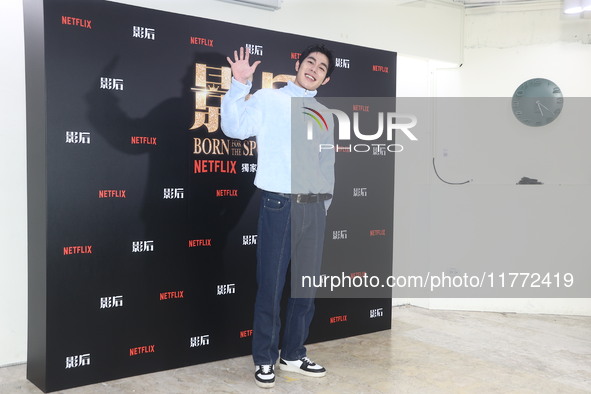 Actor Zhan Huaiyun attends a TV drama joint visit in Taipei, Taiwan province, China, on November 12, 2024. 