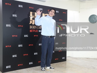 Actor Zhan Huaiyun attends a TV drama joint visit in Taipei, Taiwan province, China, on November 12, 2024. (