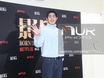 Actor Zhan Huaiyun attends a TV drama joint visit in Taipei, Taiwan province, China, on November 12, 2024. (