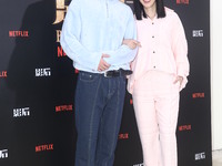 Actress Chin Hua Yang and actor Zhan Huaiyun attend a TV drama joint visit in Taipei, Taiwan province, China, on November 12, 2024. (