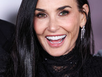 Demi Moore wearing Erdem arrives at the Los Angeles Premiere Of Paramount+'s Original Series 'Landman' Season 1 held at the Paramount Theatr...