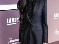 Demi Moore wearing Erdem arrives at the Los Angeles Premiere Of Paramount+'s Original Series 'Landman' Season 1 held at the Paramount Theatr...