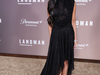 Demi Moore wearing Erdem arrives at the Los Angeles Premiere Of Paramount+'s Original Series 'Landman' Season 1 held at the Paramount Theatr...