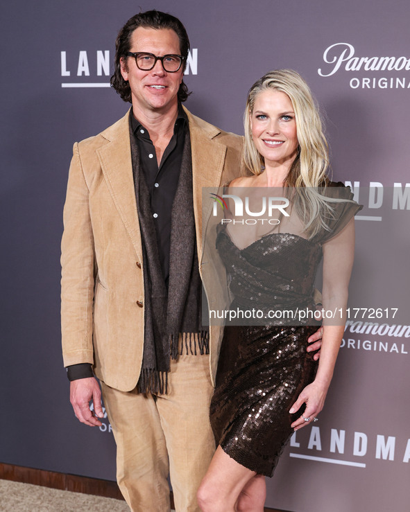 Hayes MacArthur and wife Ali Larter arrive at the Los Angeles Premiere Of Paramount+'s Original Series 'Landman' Season 1 held at the Paramo...