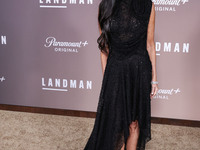 Demi Moore wearing Erdem arrives at the Los Angeles Premiere Of Paramount+'s Original Series 'Landman' Season 1 held at the Paramount Theatr...