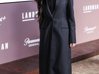 Demi Moore wearing Erdem arrives at the Los Angeles Premiere Of Paramount+'s Original Series 'Landman' Season 1 held at the Paramount Theatr...