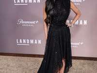 Demi Moore wearing Erdem arrives at the Los Angeles Premiere Of Paramount+'s Original Series 'Landman' Season 1 held at the Paramount Theatr...