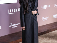 Demi Moore wearing Erdem arrives at the Los Angeles Premiere Of Paramount+'s Original Series 'Landman' Season 1 held at the Paramount Theatr...