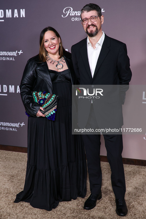 Shannon Hoch and Jason Hoch arrive at the Los Angeles Premiere Of Paramount+'s Original Series 'Landman' Season 1 held at the Paramount Thea...