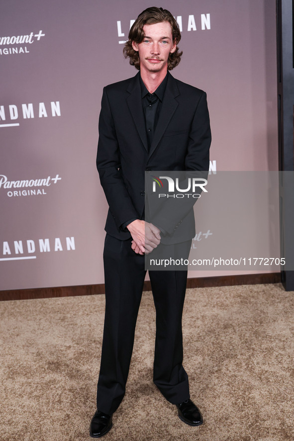 Jacob Lofland arrives at the Los Angeles Premiere Of Paramount+'s Original Series 'Landman' Season 1 held at the Paramount Theatre at Paramo...