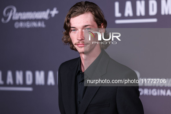 Jacob Lofland arrives at the Los Angeles Premiere Of Paramount+'s Original Series 'Landman' Season 1 held at the Paramount Theatre at Paramo...