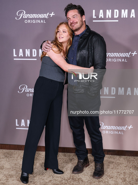 Kate Johnson and father Bart Johnson arrive at the Los Angeles Premiere Of Paramount+'s Original Series 'Landman' Season 1 held at the Param...