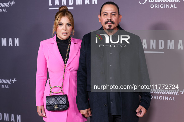 Yadi Rivera and husband Emilio Rivera arrive at the Los Angeles Premiere Of Paramount+'s Original Series 'Landman' Season 1 held at the Para...