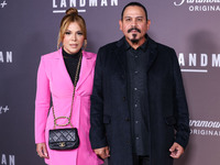 Yadi Rivera and husband Emilio Rivera arrive at the Los Angeles Premiere Of Paramount+'s Original Series 'Landman' Season 1 held at the Para...