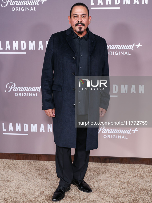 Emilio Rivera arrives at the Los Angeles Premiere Of Paramount+'s Original Series 'Landman' Season 1 held at the Paramount Theatre at Paramo...