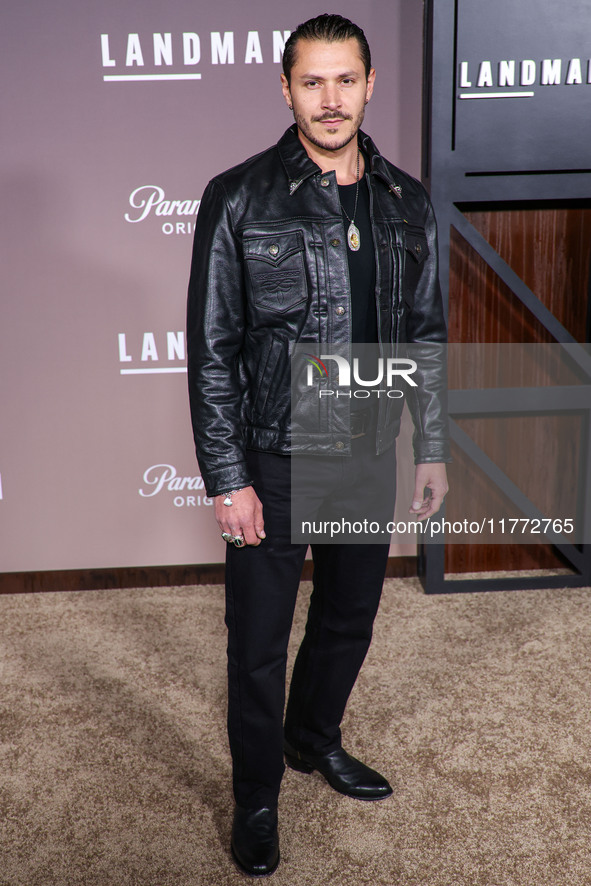 Alex Meraz arrives at the Los Angeles Premiere Of Paramount+'s Original Series 'Landman' Season 1 held at the Paramount Theatre at Paramount...