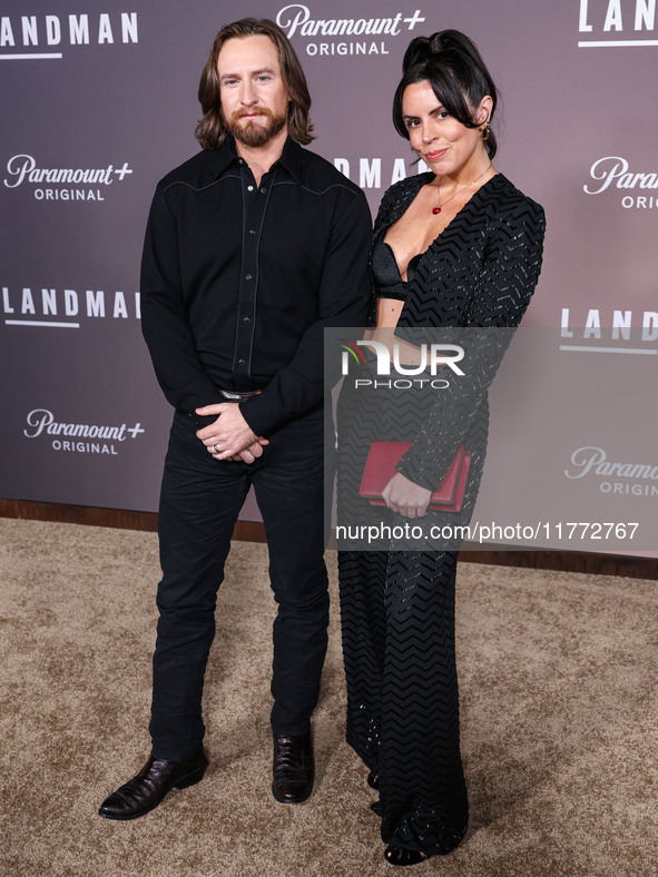 Christian Wallace and Lauren Meckel arrive at the Los Angeles Premiere Of Paramount+'s Original Series 'Landman' Season 1 held at the Paramo...