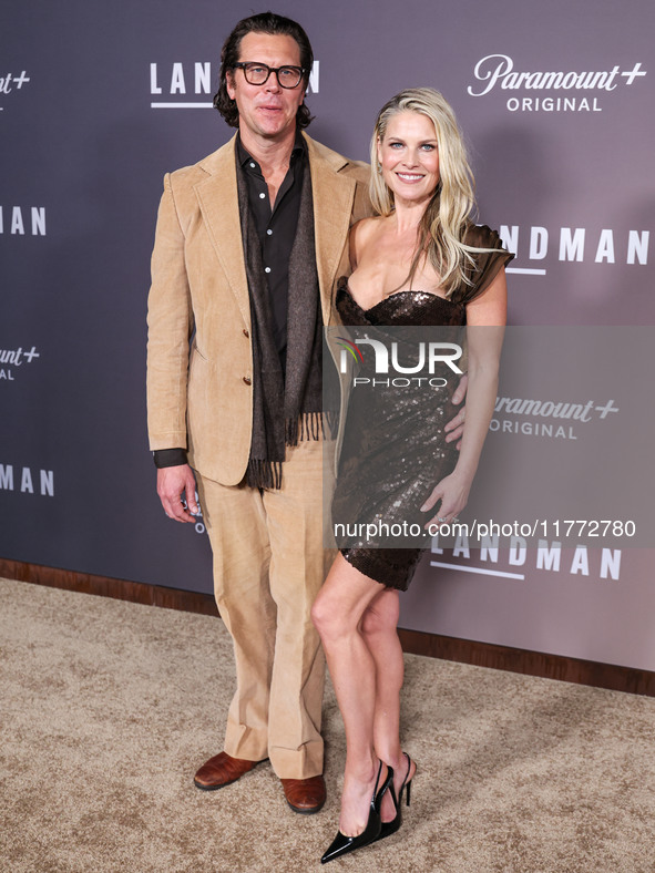 Hayes MacArthur and wife Ali Larter arrive at the Los Angeles Premiere Of Paramount+'s Original Series 'Landman' Season 1 held at the Paramo...