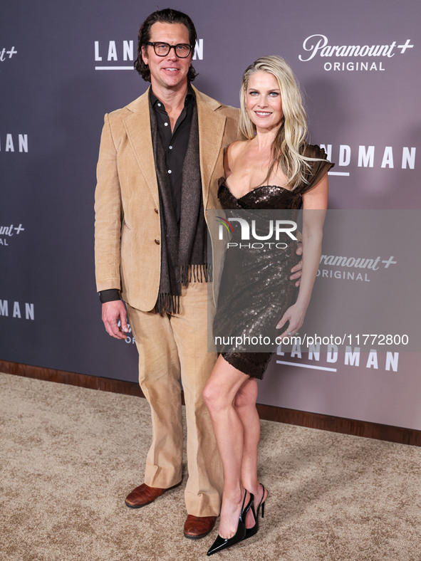 Hayes MacArthur and wife Ali Larter arrive at the Los Angeles Premiere Of Paramount+'s Original Series 'Landman' Season 1 held at the Paramo...