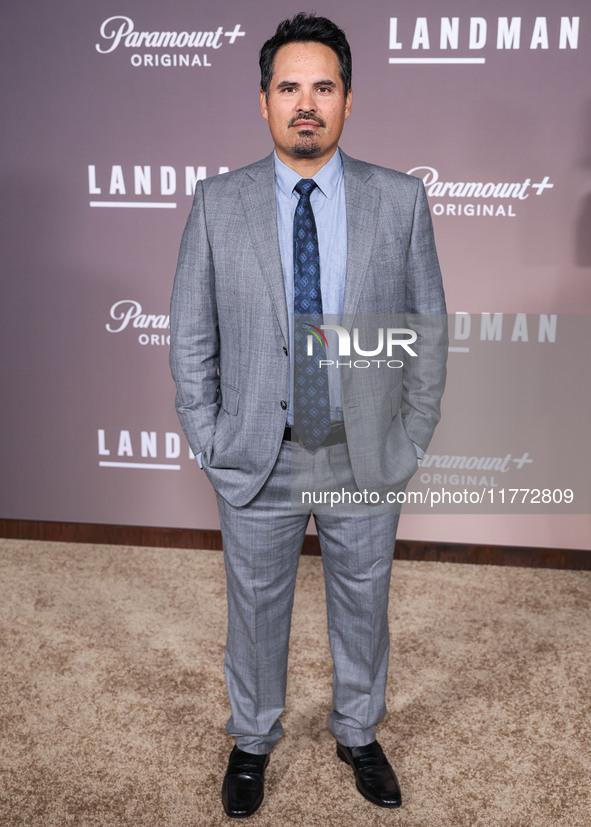 Michael Pena arrives at the Los Angeles Premiere Of Paramount+'s Original Series 'Landman' Season 1 held at the Paramount Theatre at Paramou...