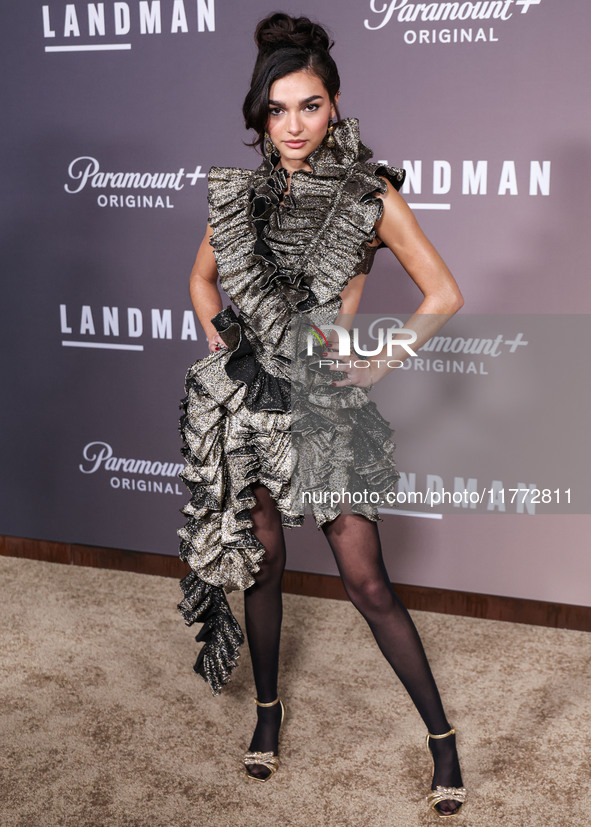 Paulina Chavez arrives at the Los Angeles Premiere Of Paramount+'s Original Series 'Landman' Season 1 held at the Paramount Theatre at Param...